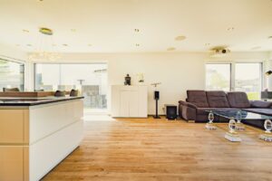 Übergangsbereich zwischen Küche und Wohnzimmer