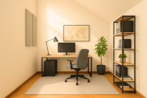 Visualisierung Ankleidezimmer visualisiert als Arbeitszimmer