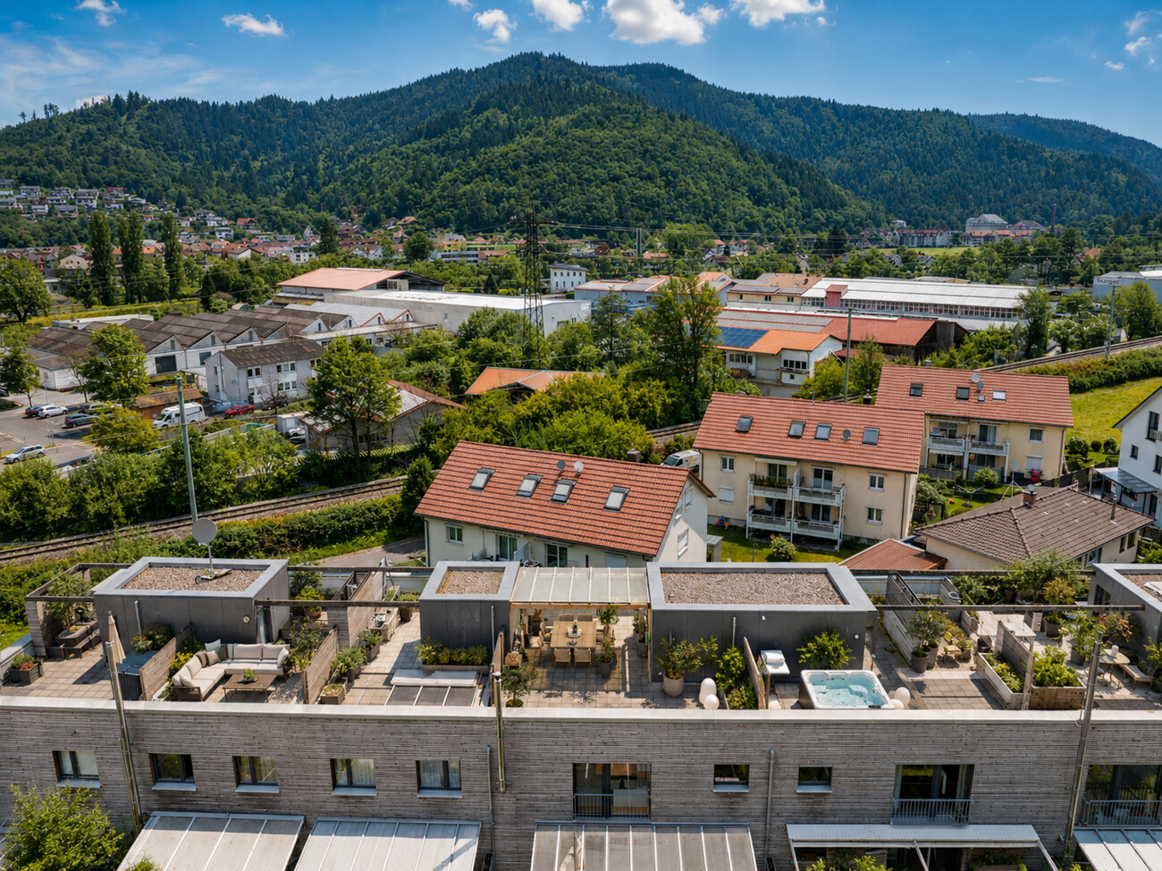 Dachterrasse Vogelperspektive