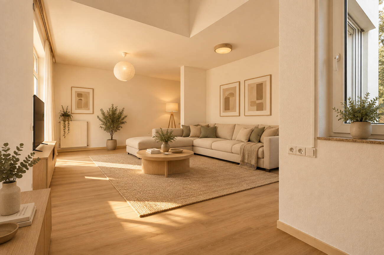 Wohnzimmer in der Einliegerwohnung (Einliegerwohnung) - visualisiert