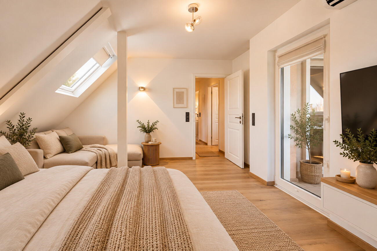 2. Schlafzimmer mit Balkon (visualisiert)
