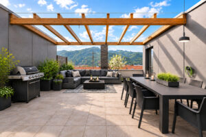 Dachterrasse überdachter Teil visualisiert