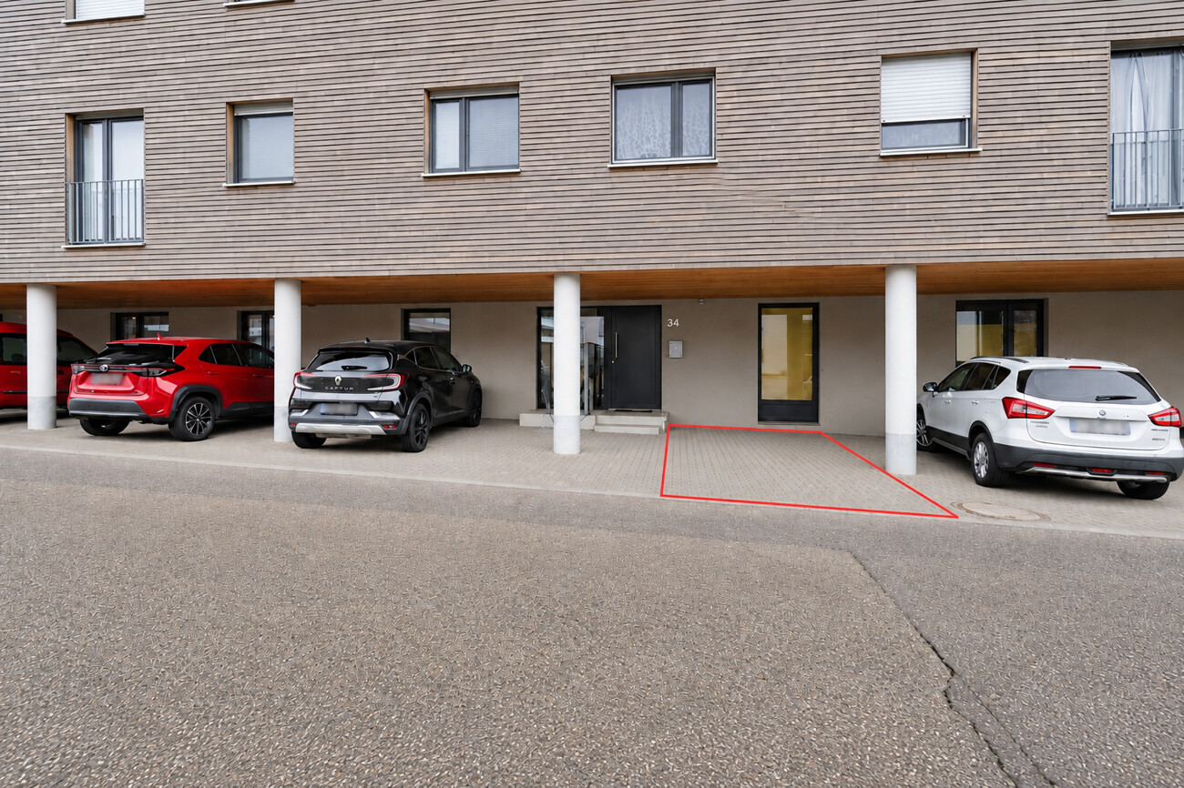 Carport direkt vor dem Hauszugang